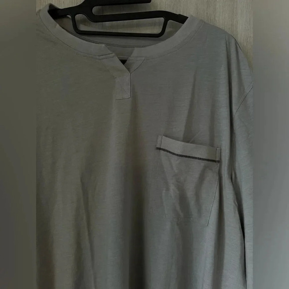 LUNYA Lahgo by Lunya Men’s Grey Henley‎ Sleep Shirt athleisure, Longsleeve NWOT - Picture 3 of 6
